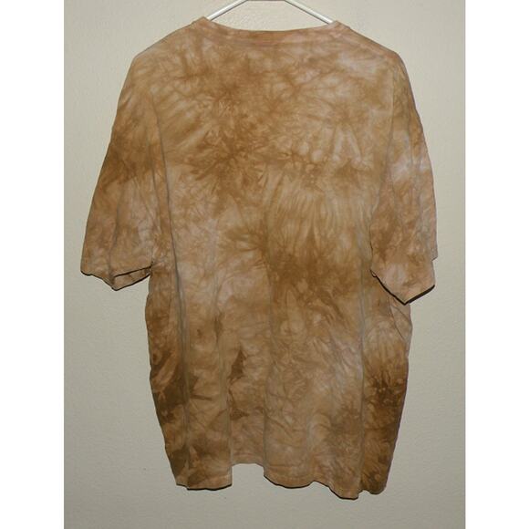 The Mountain Men’s XL SS T-Shirt Tan Tie Dye Whitetail Deer RMEF Made USA - Picture 3 of 3